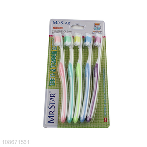 Wholesale 5 pieces soft bristle <em>toothbrush</em> for men women oral care