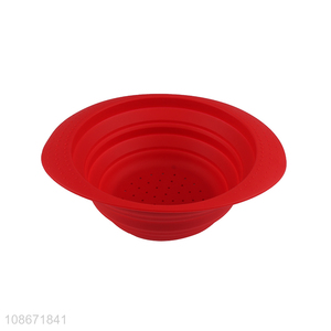 Best selling foldable silicone vegetable fruit drain basket wholesale