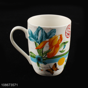 Good quality exquisite floral ceramic water cup porcelain coffee mug