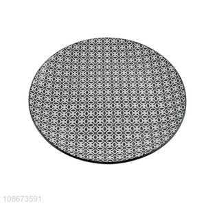 Wholesale 10.5 inch round ceramic porcelain <em>plate</em> for hotel and restaurant