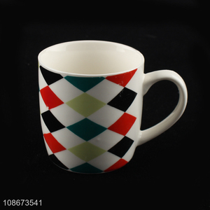 Hot selling creative rhombus ceramic mugs porcelain water cups