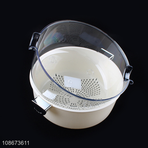 Hot selling double-layered plastic drain basket kitchen washing basket