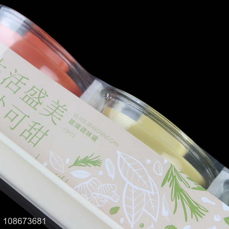 Online wholesale clear glass salt and pepper spice jars with spoons