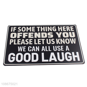 Good quality slogan messages retro tin metal sign for sale