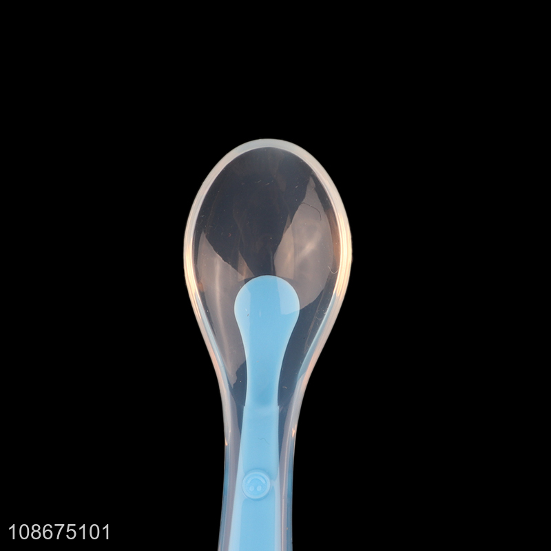 Wholesale food grade silicone baby spoon training feeding spoon