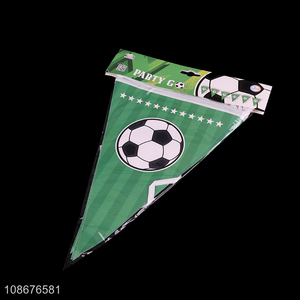 Yiwu market 12pcs hanging triangle pull flag for football party decoration