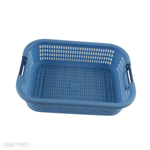 Wholesale vegetable fruit drain basket plastic storage basket with handle