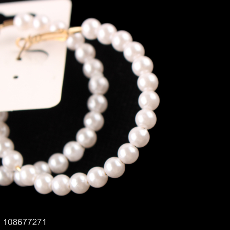 Yiwu market fashion ladies pearl earrings for jewelry