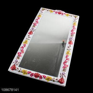 Hot selling fancy floral framed wall mounted bathroom vanity <em>mirrors</em>