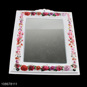 Wholesale floral framed bathroom mirror wall hanging <em>makeup</em> mirror