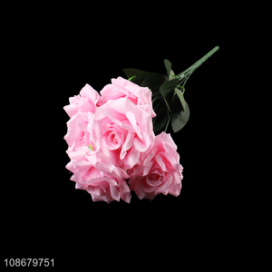 Hot selling 7 heads lifelike <em>flowers</em> <em>artificial</em> roses for wedding decoration