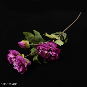 New product 3 heads <em>artificial</em> peony lifelike <em>flowers</em> for indoor decoration