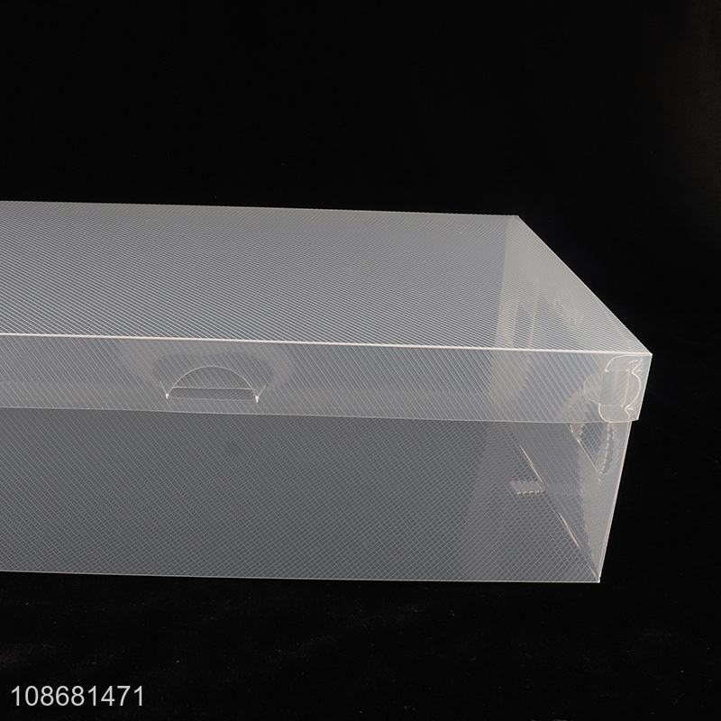 Wholesale clear folding pvc shoe organizers sneaker storage box for closet