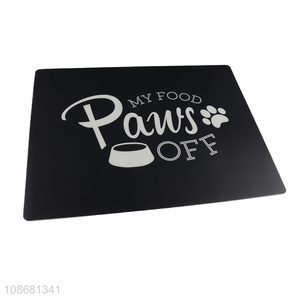 Good quality waterproof non-slip pvc <em>pet</em> feeding mat dog <em>bowl</em> placemat