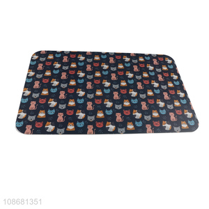 Wholesale anti-slip pvc dog feeding mat <em>pet</em> food and water <em>bowl</em> placemat