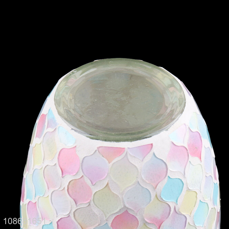 China supplier colored decorative mosaic glass flower vase for home