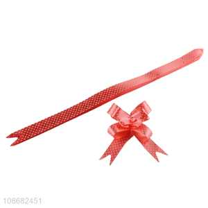 Hot selling decorative gift wrapping satin pull ribbon bow wholesale