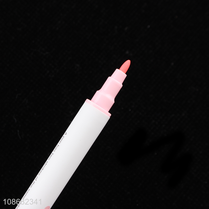 Top quality 6pcs double-headed highlighter pen for painting