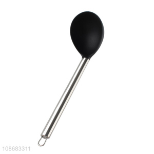 Wholesale nylon soup ladle cooking and serving spoon with stainless steel handle