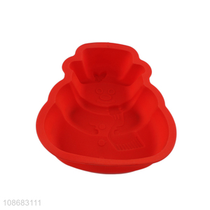 New product Christmas snowman shaped <em>silicone</em> <em>cake</em> mold candy cookie <em>mould</em>