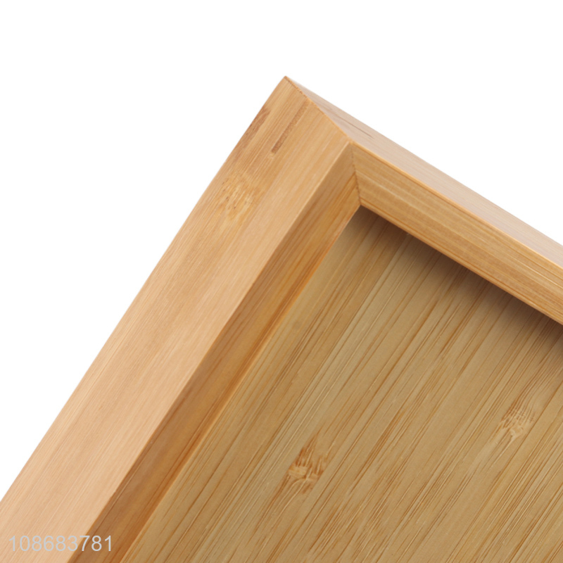 New product 2-compartment natural bamboo serving tray for restaurant