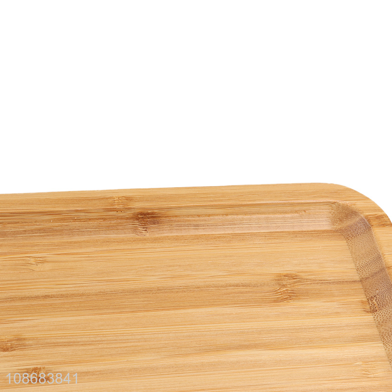 Wholesale rectangular natural bamboo serving tray for snacks desserts tea