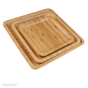 Hot sale square bamboo serving tray breakfast dessert snacks fruit tray