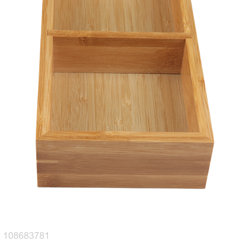 New product 2-compartment natural bamboo serving tray for restaurant