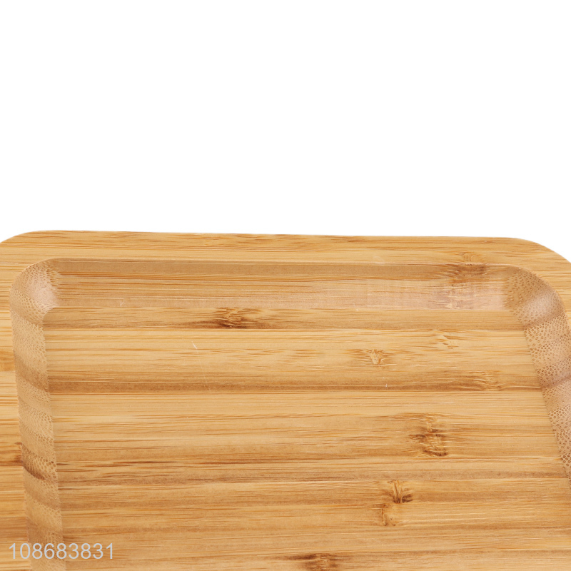 Hot sale square bamboo serving tray breakfast dessert snacks fruit tray