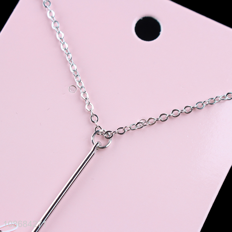 Wholesale minimalist short necklace gold plated bar pendant necklace