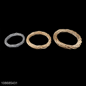 Wholesale 3pcs natural wicker <em>wreaths</em> garlands for Christmas wall decoration