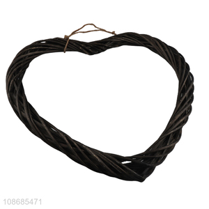 New product natural wicker rattan heart <em>wreaths</em> Christmas tree decorations
