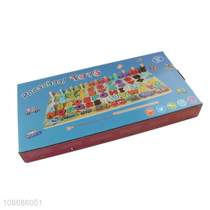 New product educational wooden puzzle numbers alphabets traffic learning toys