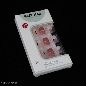 Top quality natural fast press nail art girls fake nail kit