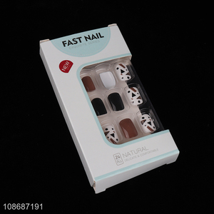 Top selling fast press nail decoration fake nail kit for girls