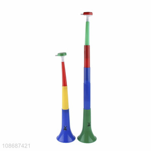 Wholesale 3-section contractible plastic horn trumpet noisemaker for games