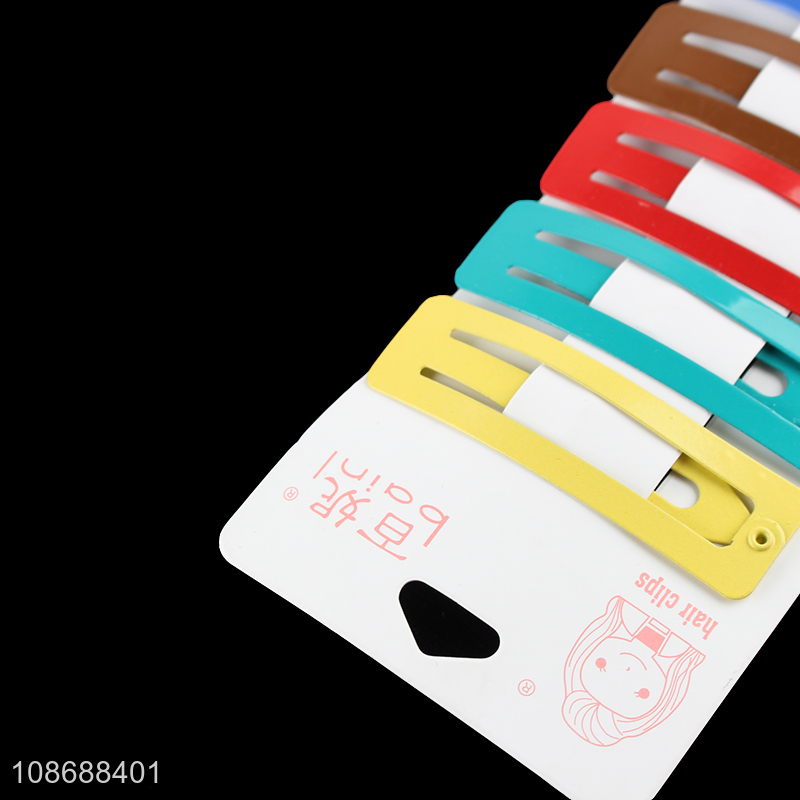Online wholesale rectangular metal snap hair clips non-slip bang clips