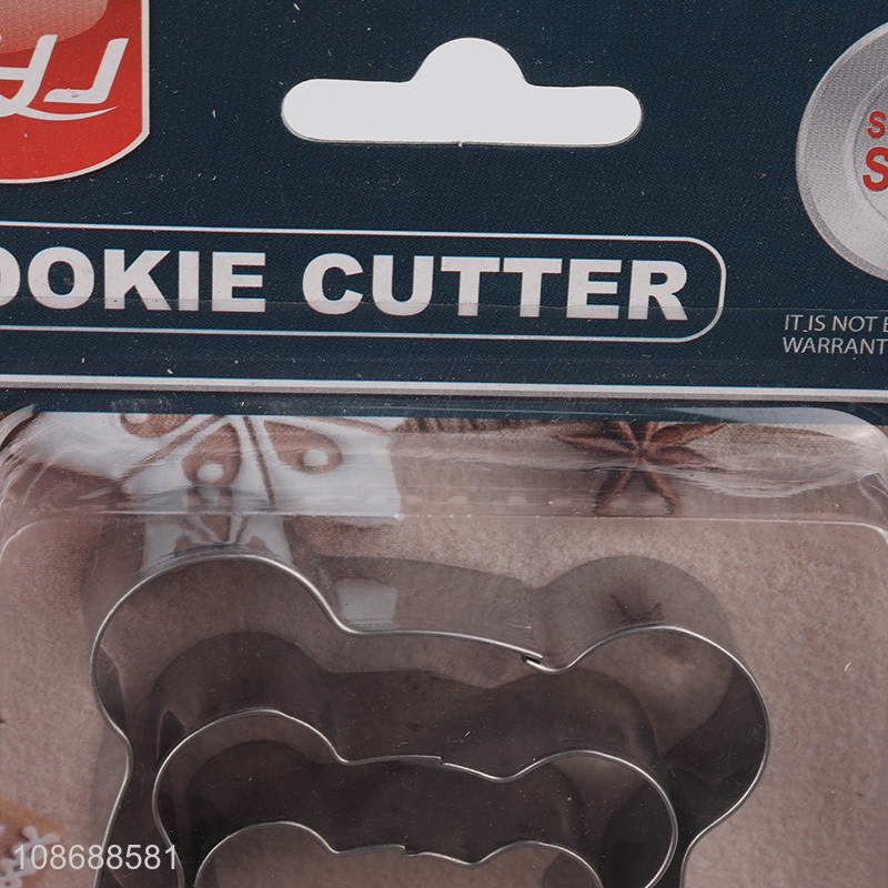 Hot products bear shape stainless steel cookies cutter biscuits mold wholesale