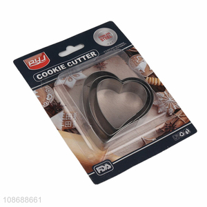 Hot selling heart shape stainless steel cookies cutter biscuits mold wholesale