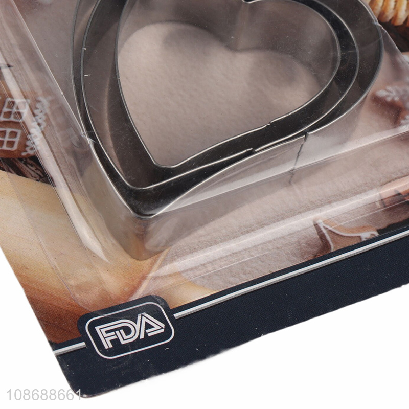 Hot selling heart shape stainless steel cookies cutter biscuits mold wholesale