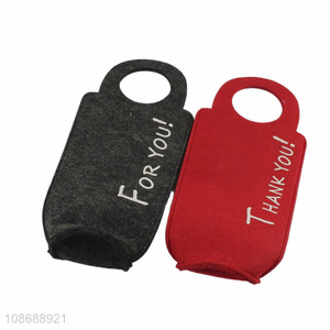 New design portable felt bottle wine carrier bag felt wine gift bag