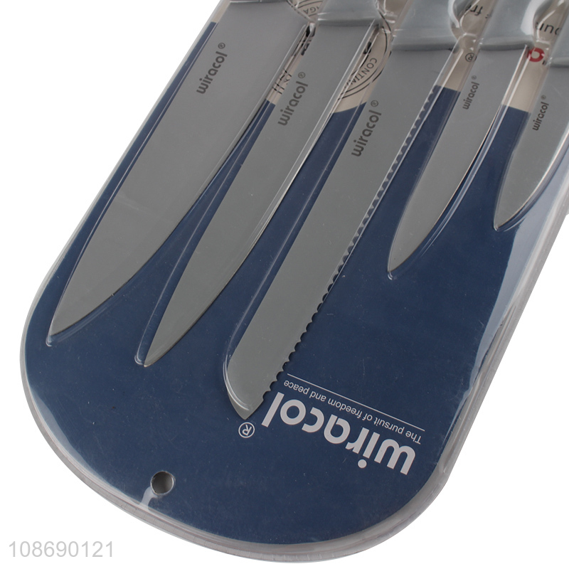 Yiwu market durable kitchen knife set with plastic handle