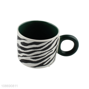 New product novelty zebra coffee mug ceramic water cup with handle