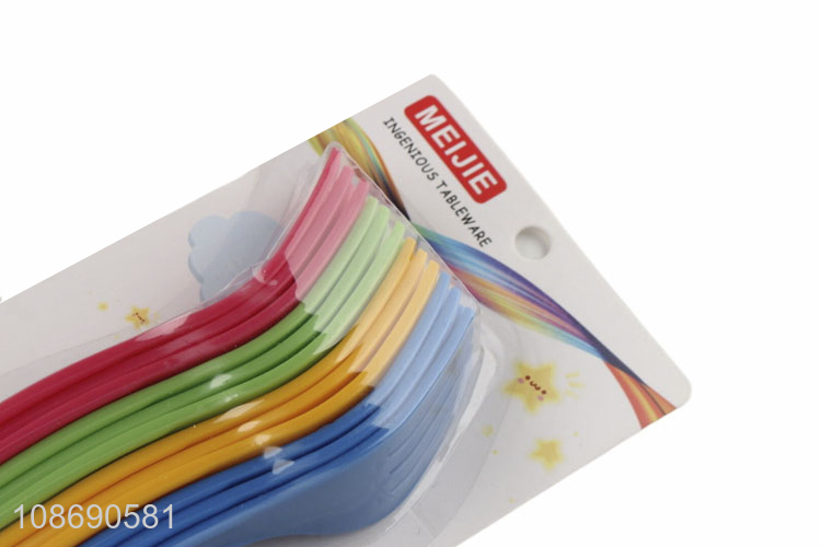 Good price 12pcs colorful plastic fork set plastic cake fork set