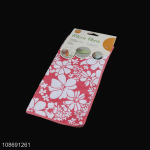 China factory flower pattern microfiber cleaning towel cleaning cloth for sale