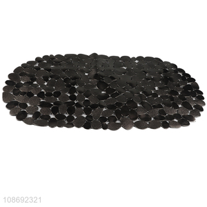 Factory supply pvc pebble bathtub mat with suction cups