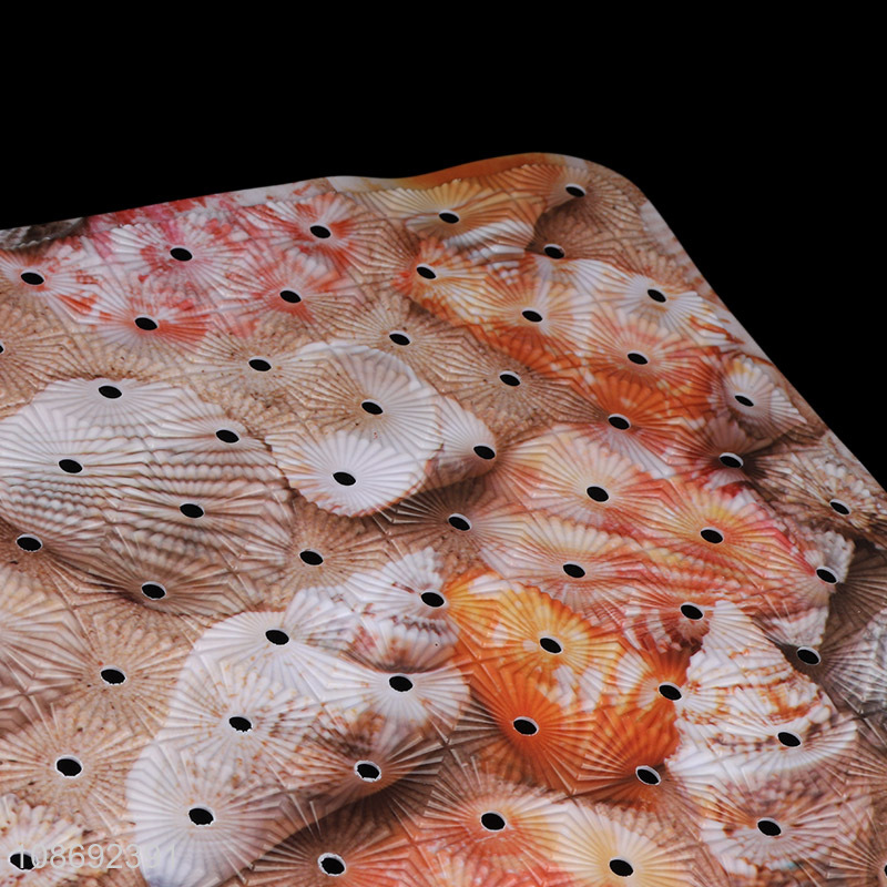 Hot sale seashell printed non-slip pvc bath mat for bathroom