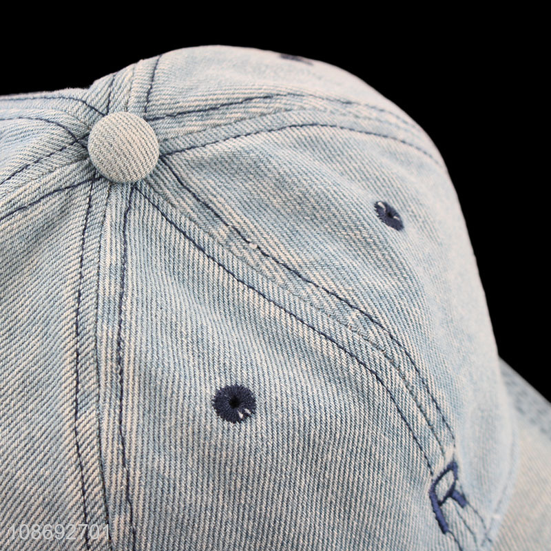 Good quality washed denim cotton baseball cap for men and women
