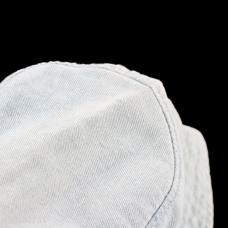 Wholesale unisex washed bucket hat denim cotton fisherman hat