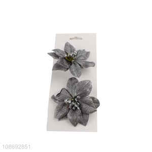 Top quality christmas flower clip simulation <em>flowers</em> decoration for sale
